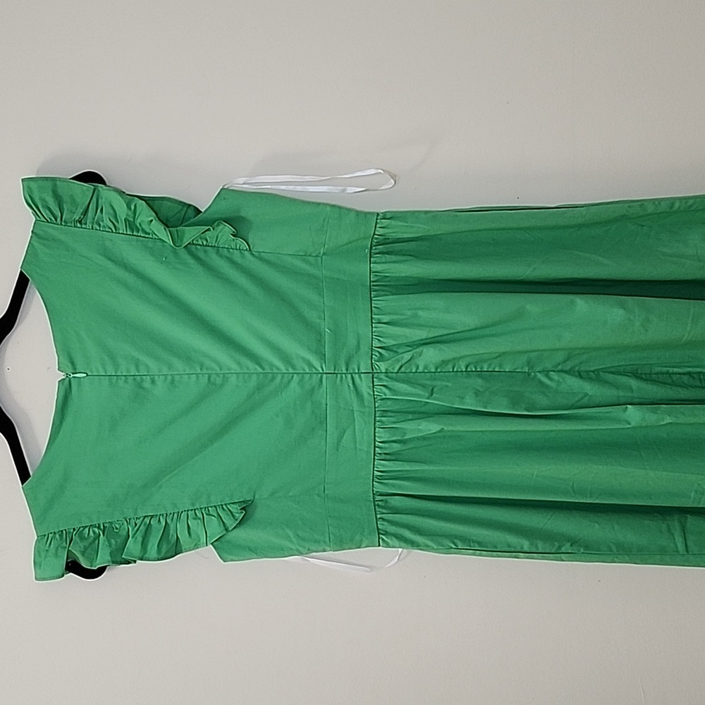 Maggie London Green  V- Neck Sleeveless Solid Maxi  Dress Sz 8 - Picture 10 of 16